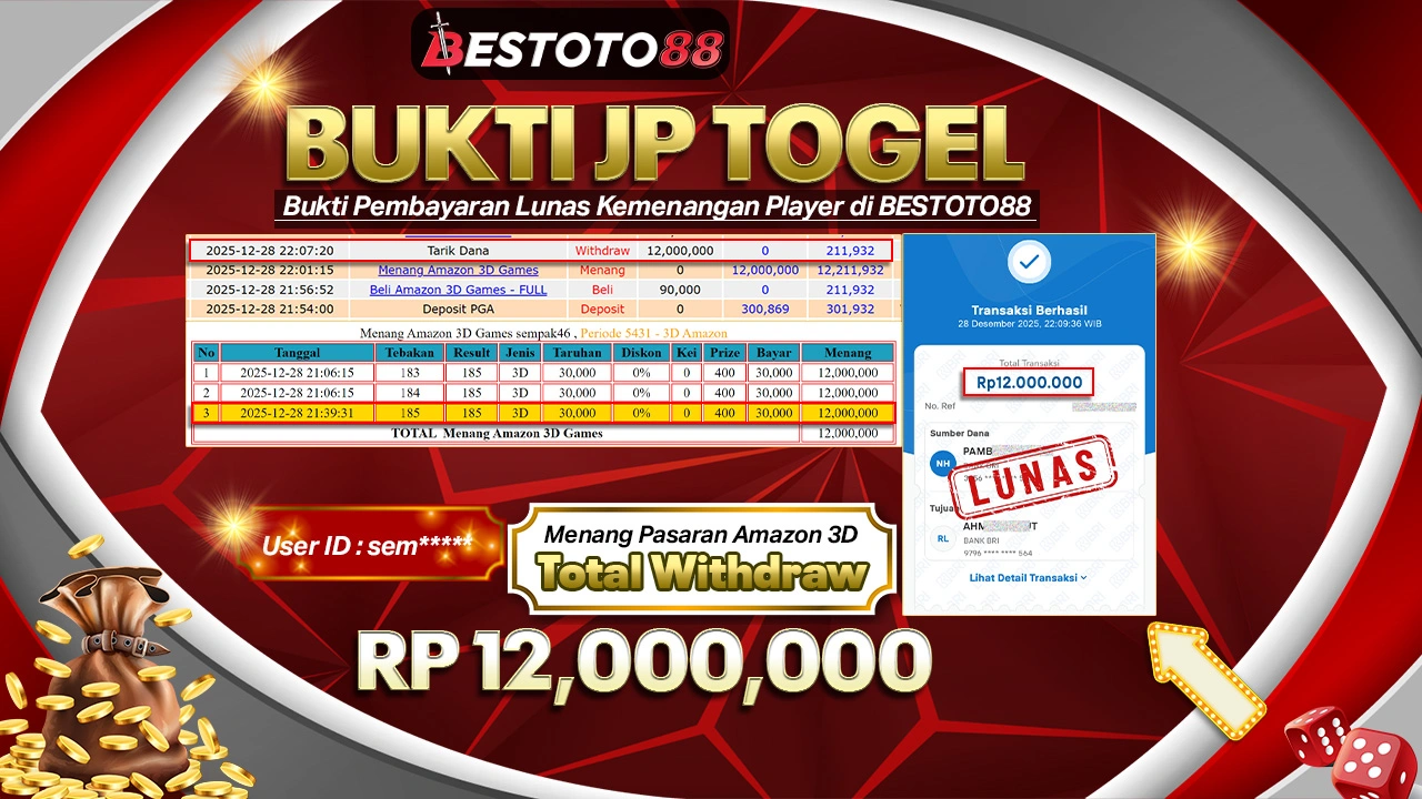 Racikan Nomor Semp**** Di 3D Amazon Bestoto88 Jepe Rp 12 Juta