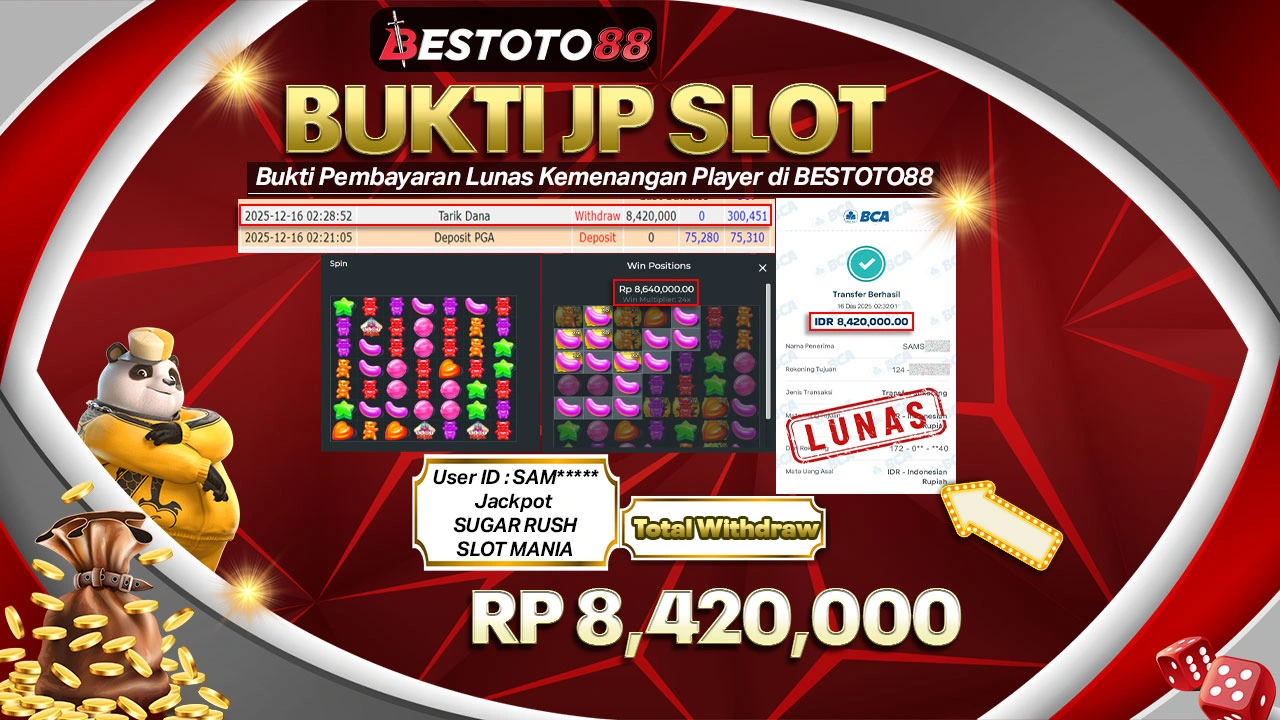 Samm**** Kunci Rp 8,42 Juta Dari Slot Mania Sugar Slot Bestoto88