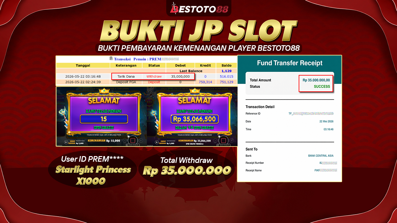 Room Starlight Princess X1000 Bestoto88 Lagi On Fire, Prem**** Cairkan Rp 35 Juta
