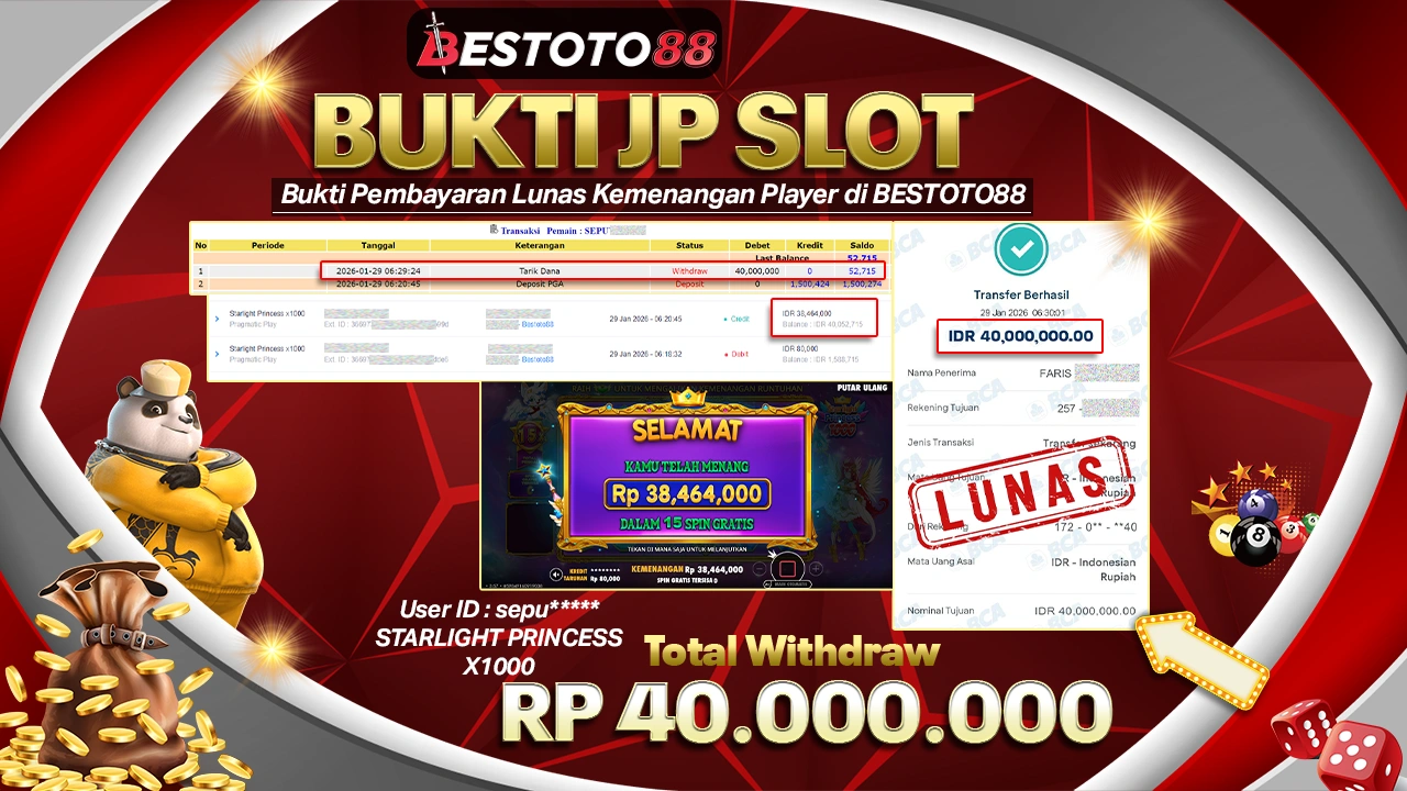 Sepu**** Kunci Rp 40 Juta Dari Starlight Princess 1000 Slot Bestoto88