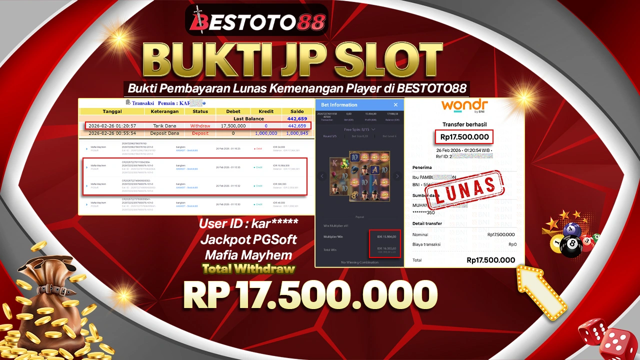 Kart**** Kunci Rp 17,5 Juta Dari Mafia Mayhem Slot Bestoto88